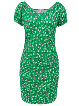 Printed V-Neck Short Sleeve Mini Dress - V.I.P Digital Presence