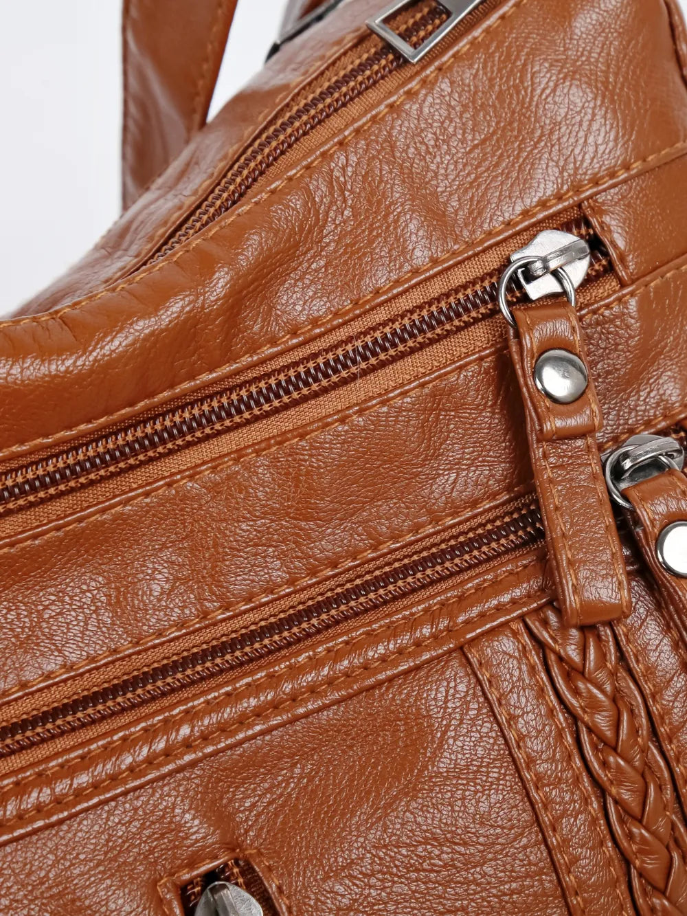 PU Leather Adjustable Strap Shoulder Bag - V.I.P Digital Presence