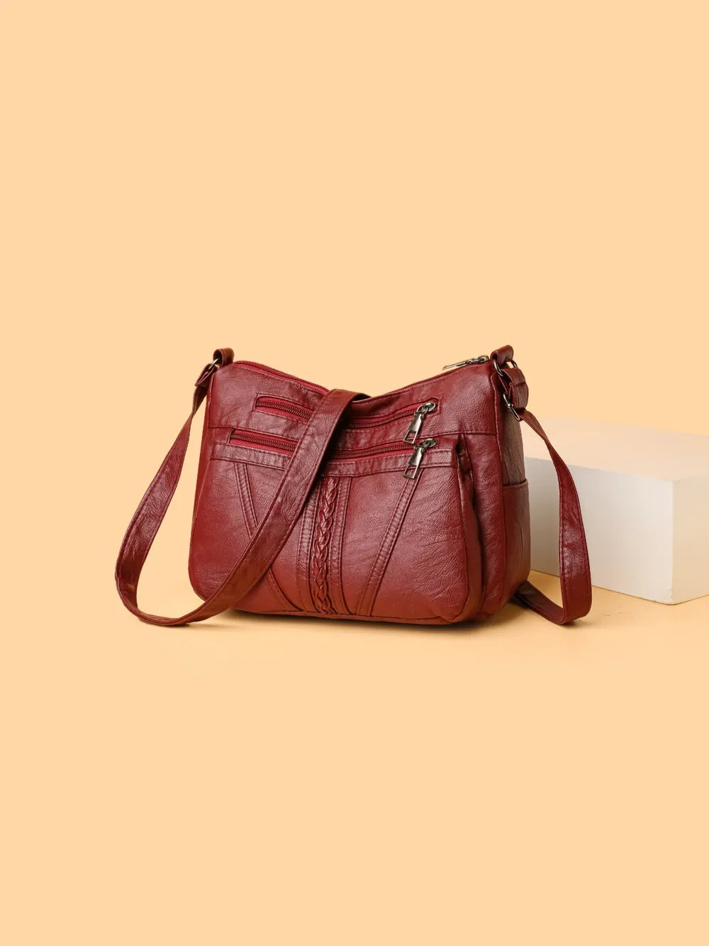 PU Leather Adjustable Strap Shoulder Bag - V.I.P Digital Presence