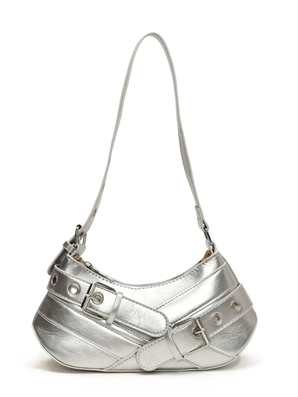 PU Leather Buckle Shoulder Bag - V.I.P Digital Presence