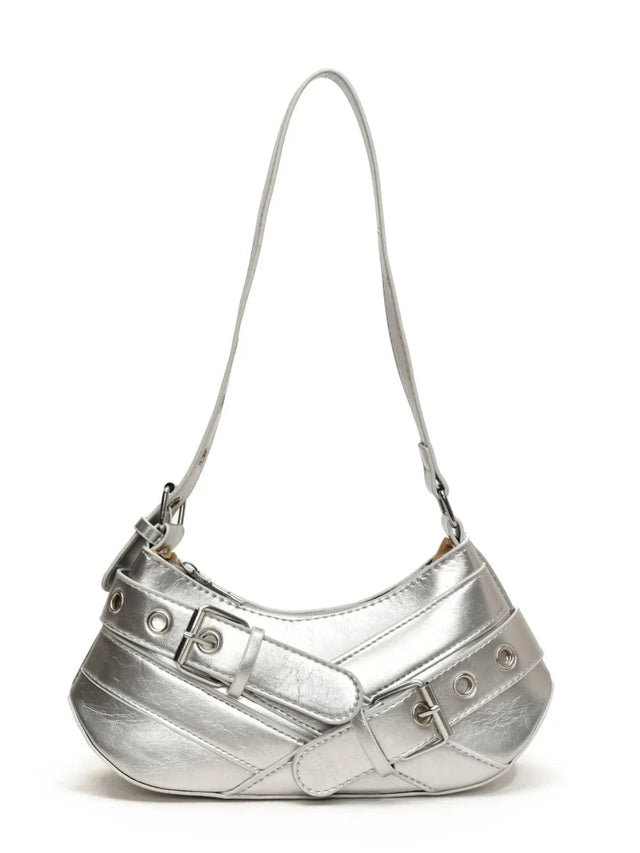 PU Leather Buckle Shoulder Bag - V.I.P Digital Presence