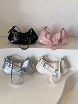 PU Leather Buckle Shoulder Bag - V.I.P Digital Presence