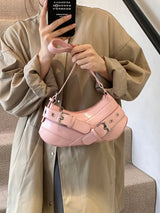 PU Leather Buckle Shoulder Bag - V.I.P Digital Presence