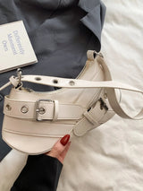 PU Leather Buckle Shoulder Bag - V.I.P Digital Presence
