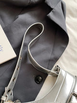 PU Leather Buckle Shoulder Bag - V.I.P Digital Presence
