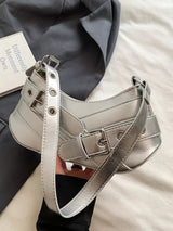 PU Leather Buckle Shoulder Bag - V.I.P Digital Presence