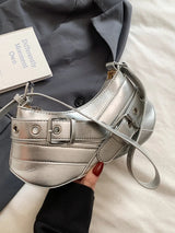 PU Leather Buckle Shoulder Bag - V.I.P Digital Presence