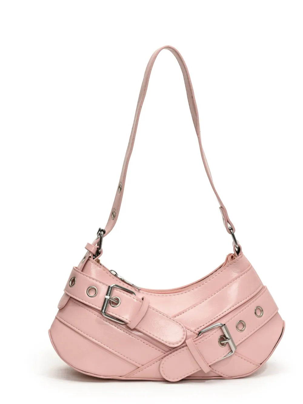 PU Leather Buckle Shoulder Bag - V.I.P Digital Presence