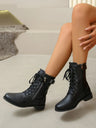 PU Leather Lace-Up Boots - V.I.P Digital Presence