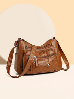 PU Leather Multi Pockets Adjustable Strap Shoulder Bag - V.I.P Digital Presence