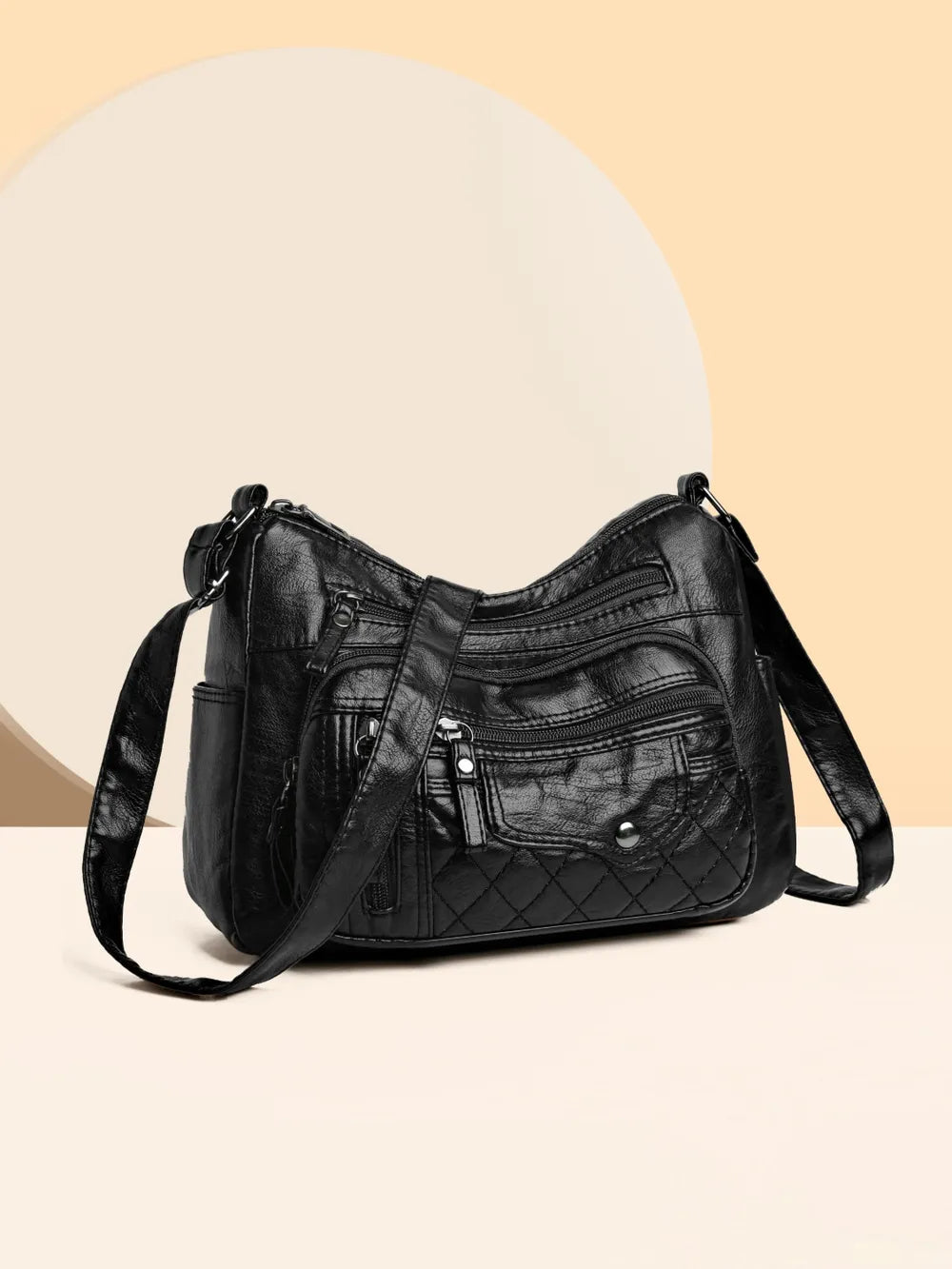 PU Leather Multi Pockets Adjustable Strap Shoulder Bag - V.I.P Digital Presence