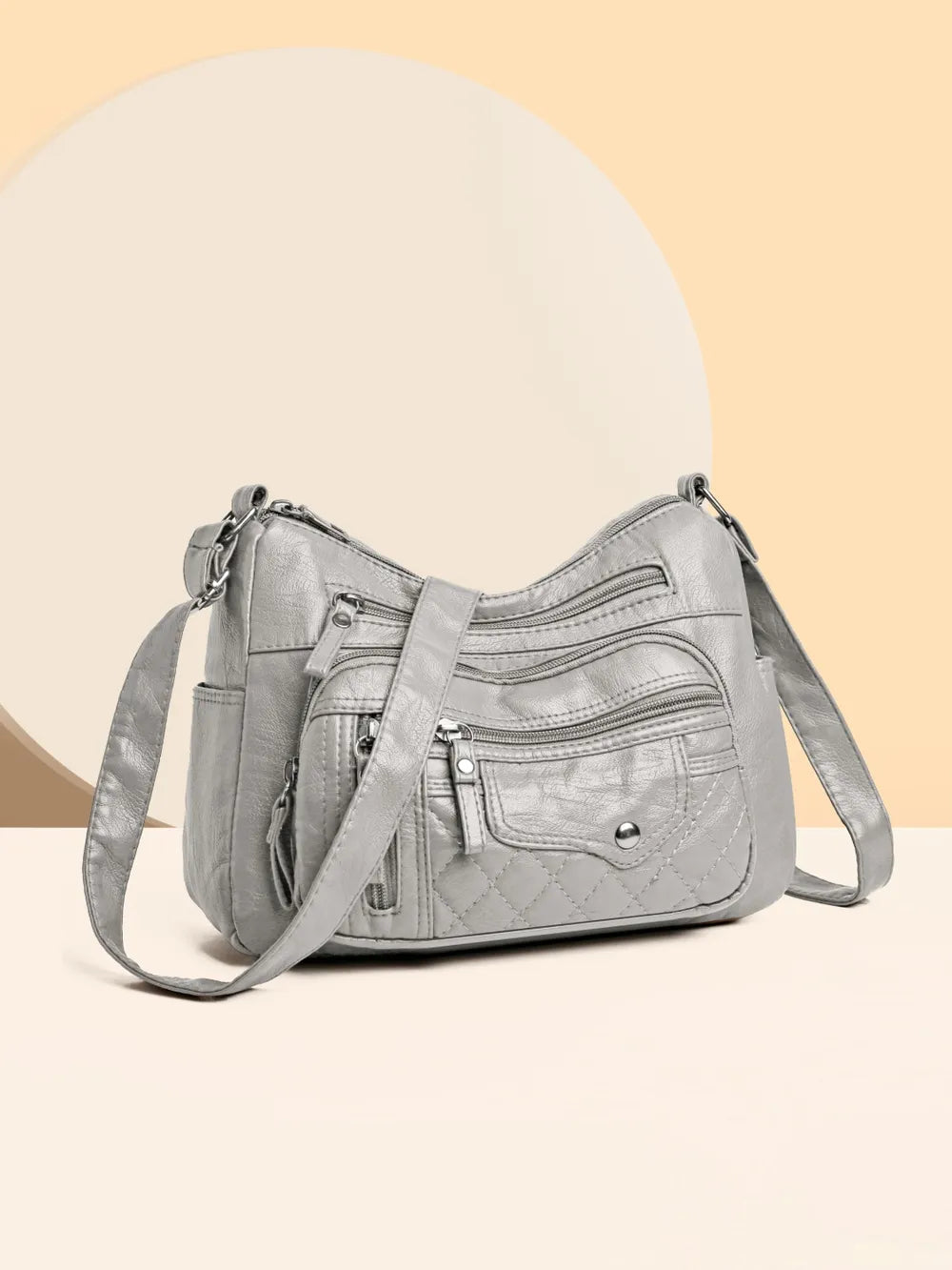 PU Leather Multi Pockets Adjustable Strap Shoulder Bag - V.I.P Digital Presence