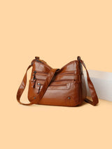 PU Leather Multi Pockets Shoulder Bag - V.I.P Digital Presence