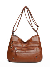 PU Leather Multi Pockets Shoulder Bag - V.I.P Digital Presence