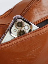 PU Leather Multi Pockets Shoulder Bag - V.I.P Digital Presence