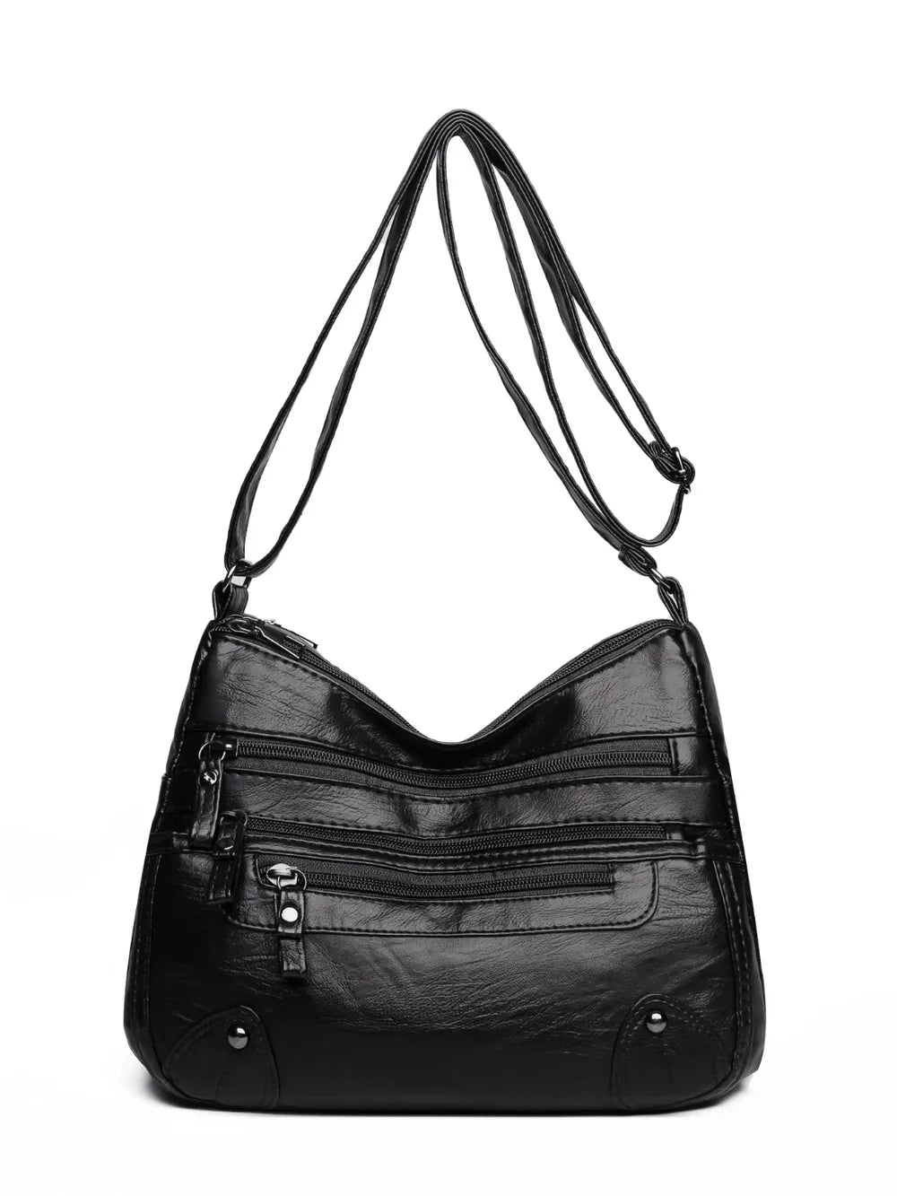 PU Leather Multi Pockets Shoulder Bag - V.I.P Digital Presence
