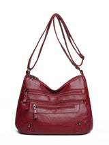 PU Leather Multi Pockets Shoulder Bag - V.I.P Digital Presence