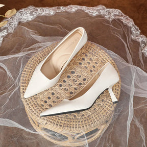 PU Leather Point Toe Pumps - V.I.P Digital Presence