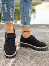 PU Leather Round Toe Buckle Loafers - V.I.P Digital Presence