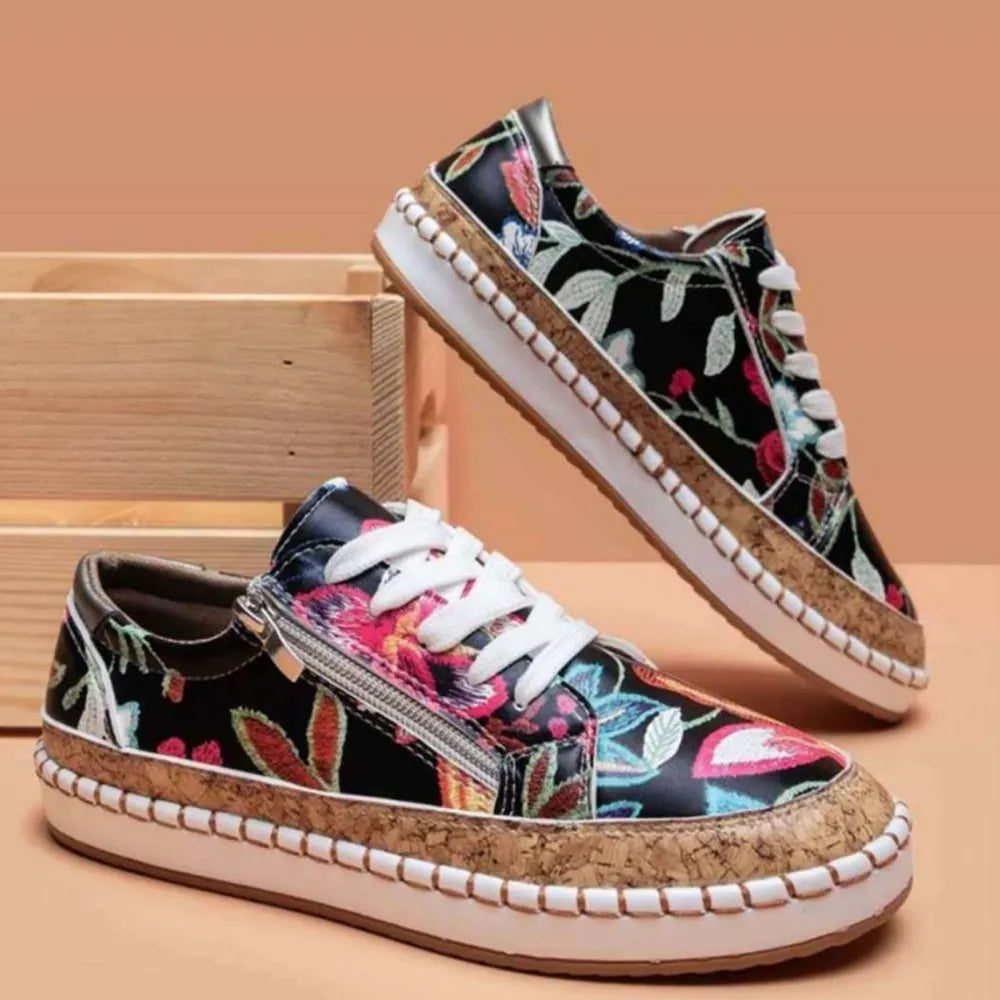 PU Leather Round Toe Flats Sneakers - V.I.P Digital Presence