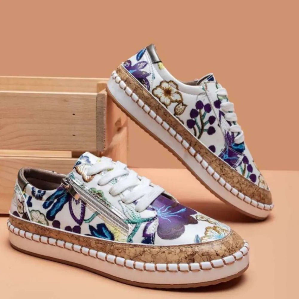 PU Leather Round Toe Flats Sneakers - V.I.P Digital Presence
