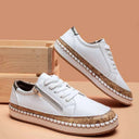 PU Leather Round Toe Flats Sneakers - V.I.P Digital Presence
