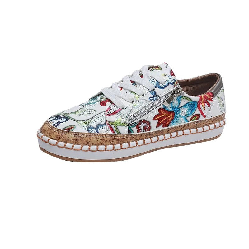 PU Leather Round Toe Flats Sneakers - V.I.P Digital Presence