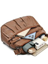 PU Leather Ruched Adjustable Strap Shoulder Bag - V.I.P Digital Presence