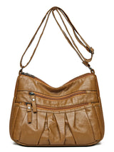 PU Leather Ruched Adjustable Strap Shoulder Bag - V.I.P Digital Presence