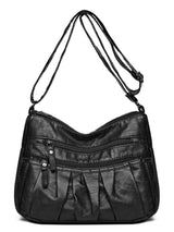 PU Leather Ruched Adjustable Strap Shoulder Bag - V.I.P Digital Presence