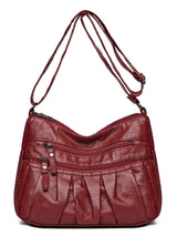 PU Leather Ruched Adjustable Strap Shoulder Bag - V.I.P Digital Presence