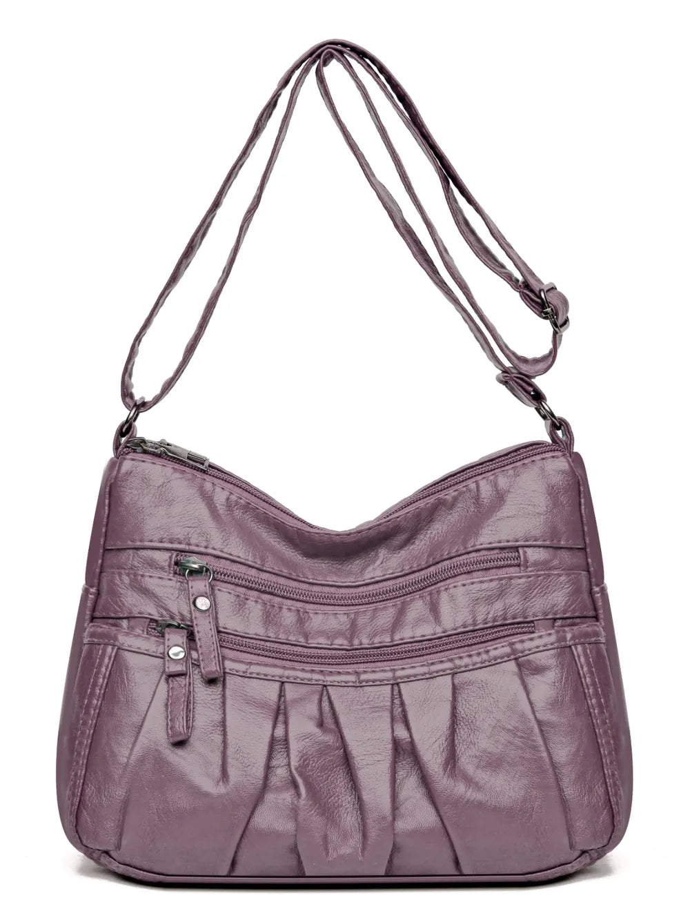 PU Leather Ruched Adjustable Strap Shoulder Bag - V.I.P Digital Presence