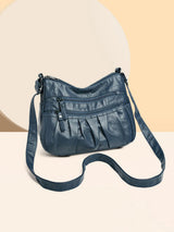 PU Leather Ruched Adjustable Strap Shoulder Bag - V.I.P Digital Presence