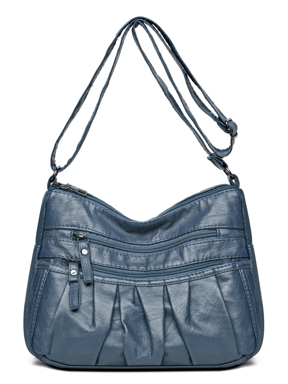 PU Leather Ruched Adjustable Strap Shoulder Bag - V.I.P Digital Presence