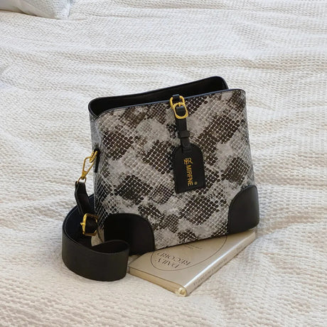 PU Leather Snakeskin Print Crossbody Bag - V.I.P Digital Presence