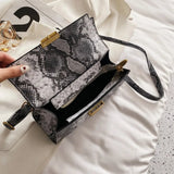 PU Leather Snakeskin Print Crossbody Bag - V.I.P Digital Presence
