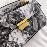PU Leather Snakeskin Print Crossbody Bag - V.I.P Digital Presence