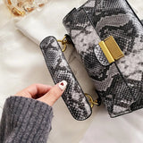 PU Leather Snakeskin Print Crossbody Bag - V.I.P Digital Presence