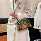 PU Leather Snakeskin Print Crossbody Bag - V.I.P Digital Presence