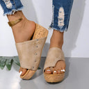 PU Leather Wedge Sandals - V.I.P Digital Presence