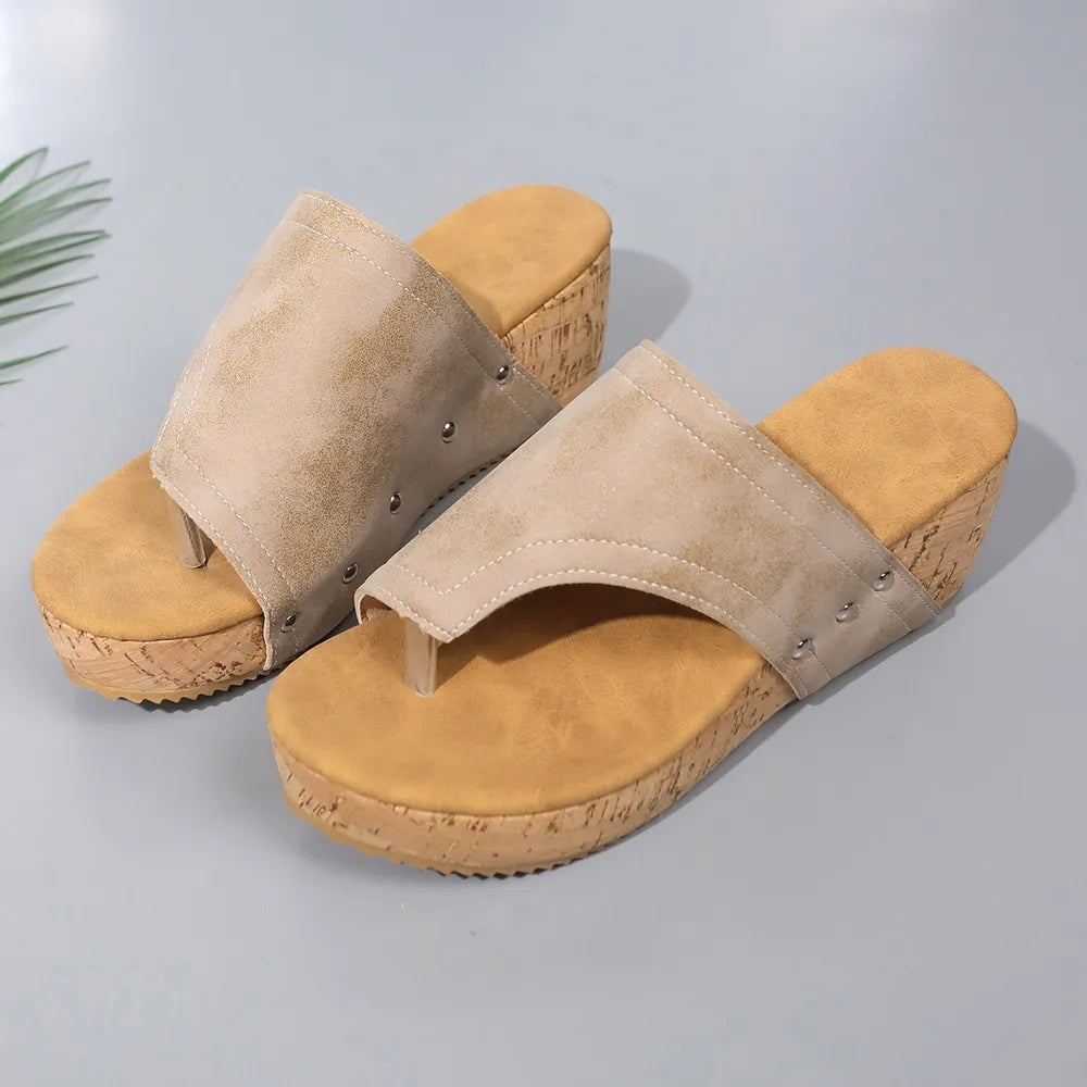 PU Leather Wedge Sandals - V.I.P Digital Presence