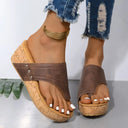 PU Leather Wedge Sandals - V.I.P Digital Presence