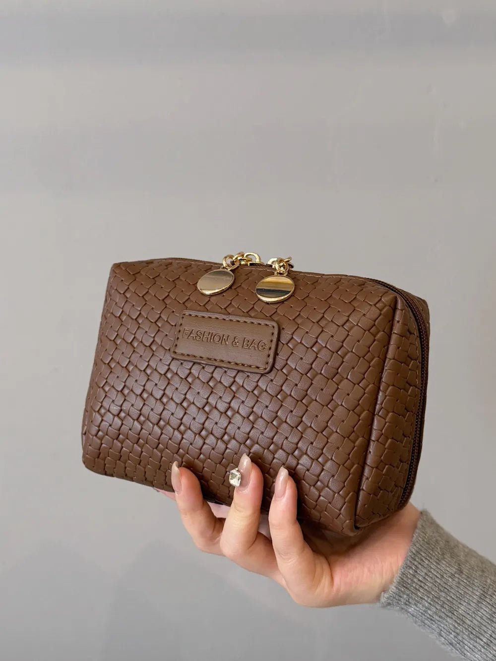 PU Leather Woven Clutch - V.I.P Digital Presence