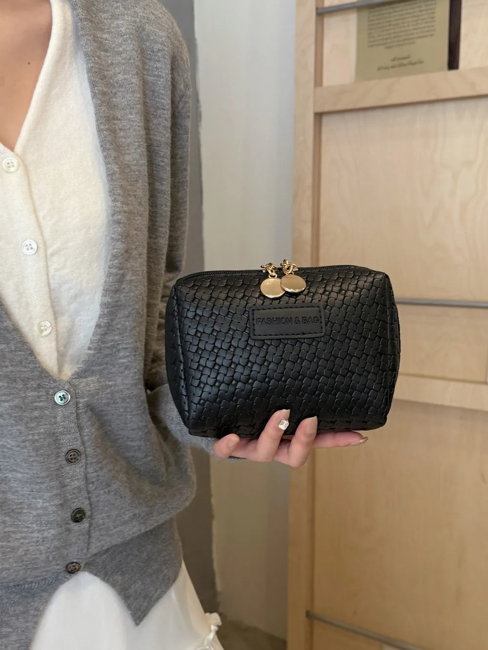 PU Leather Woven Clutch - V.I.P Digital Presence