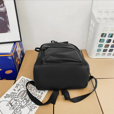 PU Leather Zip Backpack Bag - V.I.P Digital Presence