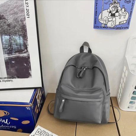 PU Leather Zip Backpack Bag - V.I.P Digital Presence