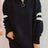 Quarter Zip Striped Dropped Shoulder Sweater - V.I.P Digital Presence