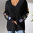 Randomly mixed color hand hook flower splicing V-neck pullover sweater - V.I.P Digital Presence
