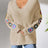 Randomly mixed color hand hook flower splicing V-neck pullover sweater - V.I.P Digital Presence