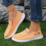Raw Edge Round Toe Embroidery Flat Slip-Ons - V.I.P Digital Presence
